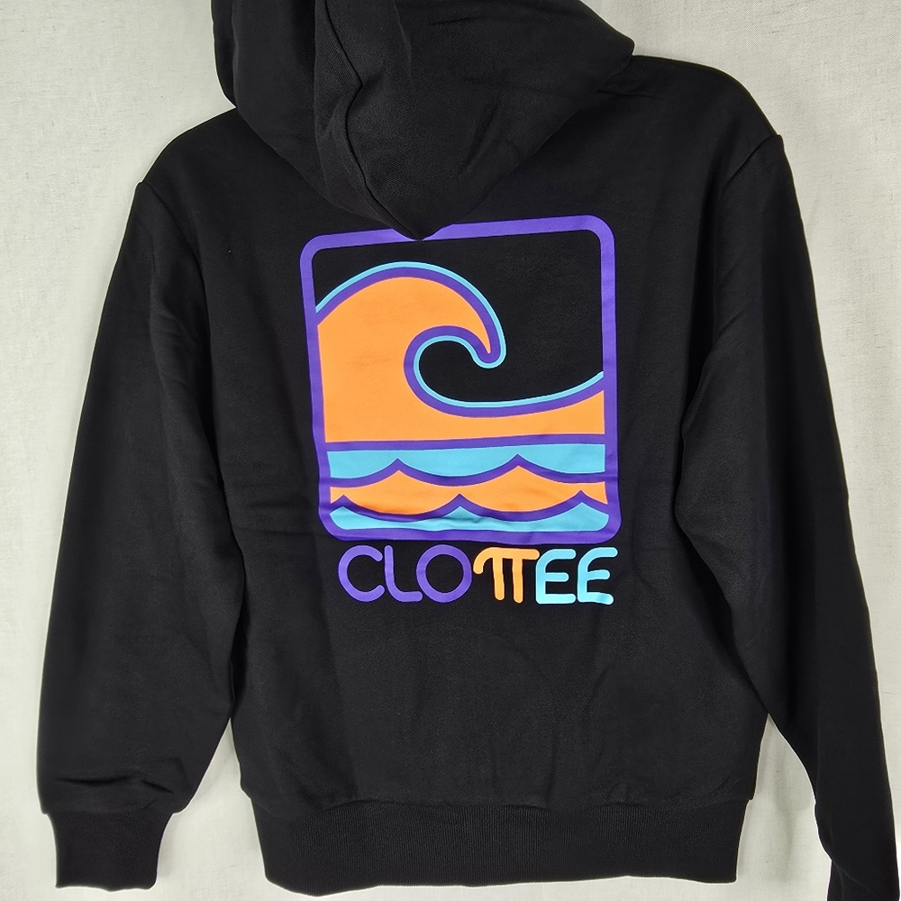 NEW Clottee By Clot Mens Medium Wave Black Full Zip Hoodie